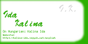 ida kalina business card